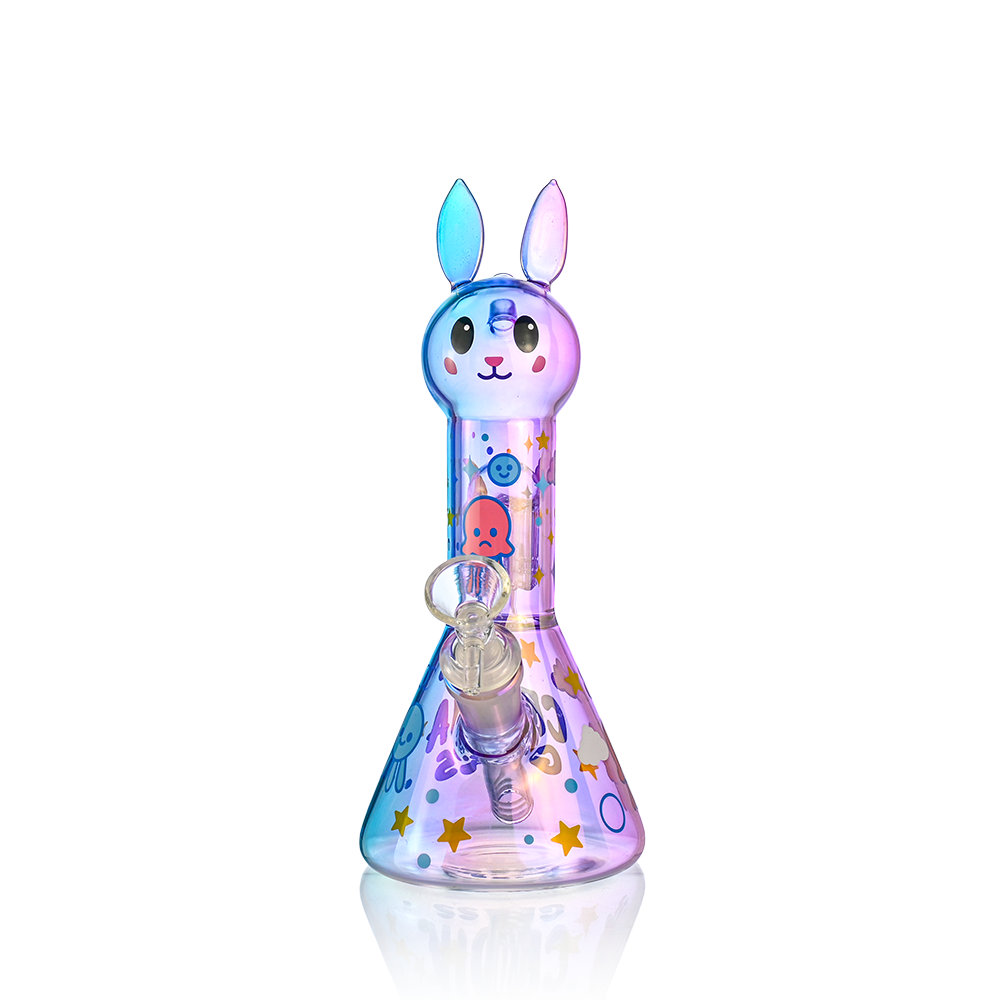 Cute Bunny Beaker Bong with Tree Perc | Croia Glass - Discreet Smoker
