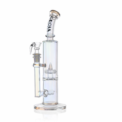 10" Dual Chamber Scientific Bong with Inline and Rocket Perc | Croia Glass - Discreet Smoker