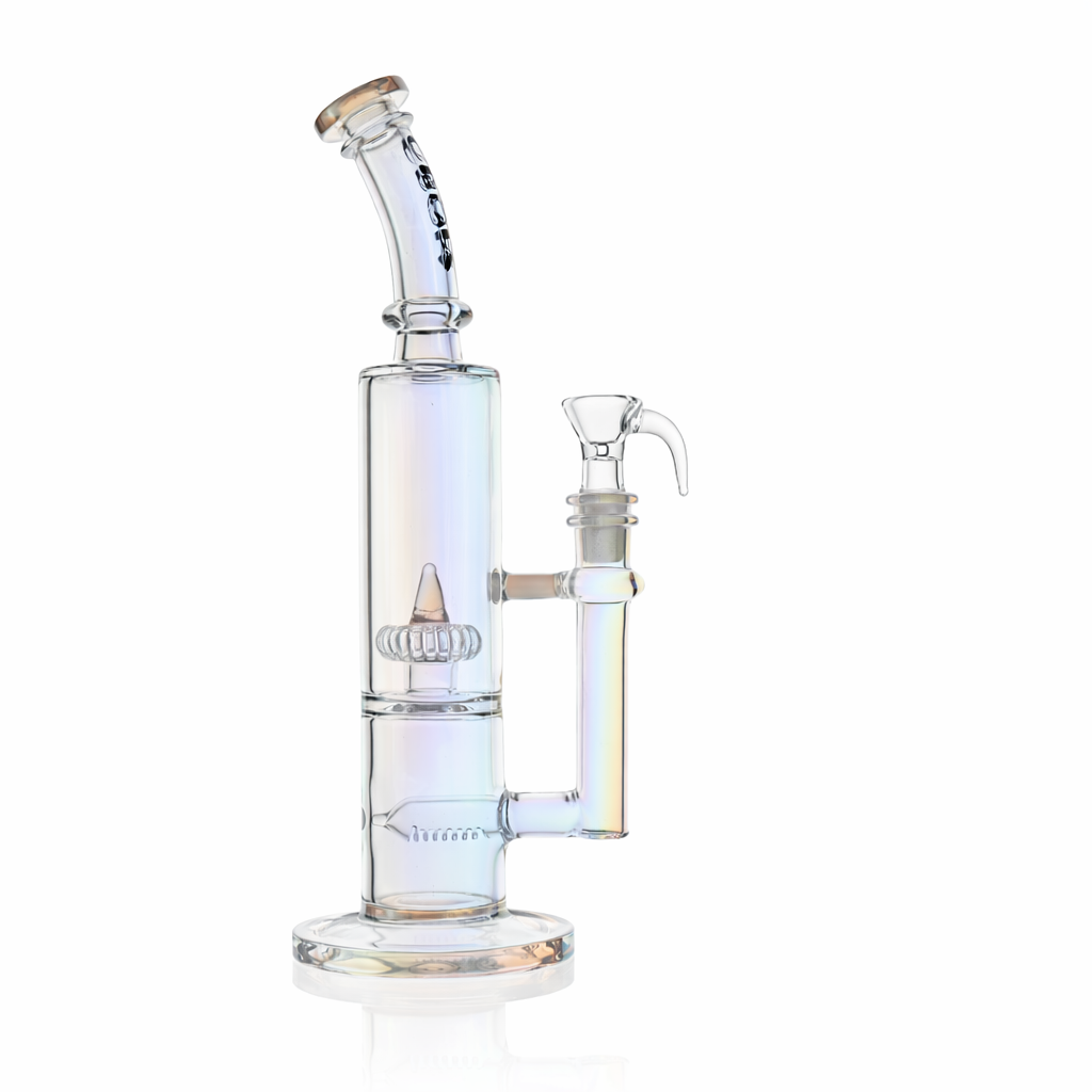 10" Dual Chamber Scientific Bong with Inline and Rocket Perc | Croia Glass - Discreet Smoker
