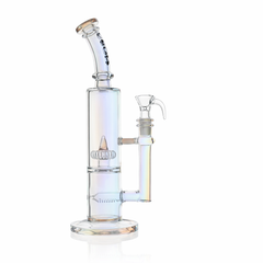 10" Dual Chamber Scientific Bong with Inline and Rocket Perc | Croia Glass - Discreet Smoker
