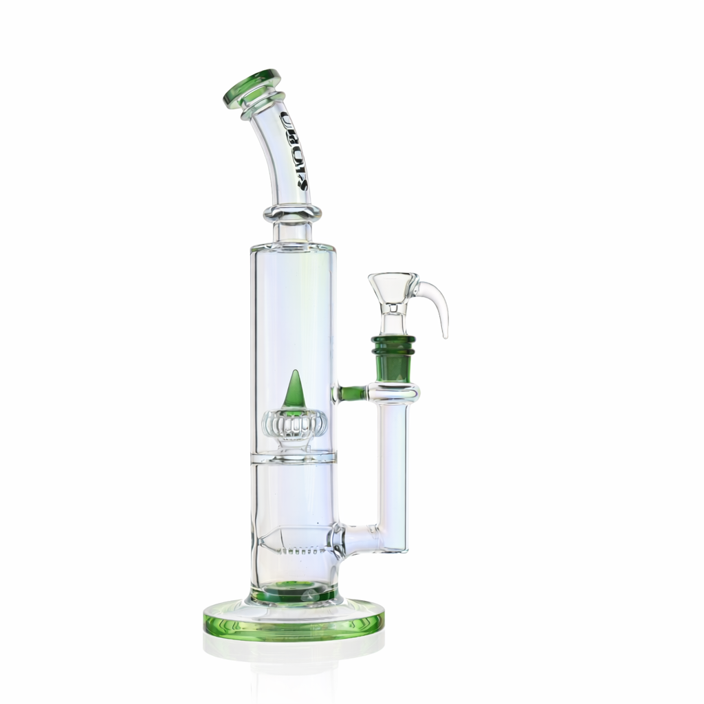 10" Dual Chamber Scientific Bong with Inline and Rocket Perc | Croia Glass - Discreet Smoker