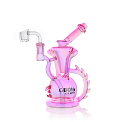 10" Dragon Spine Recycler Dab Rig | Croia Glass - Discreet Smoker