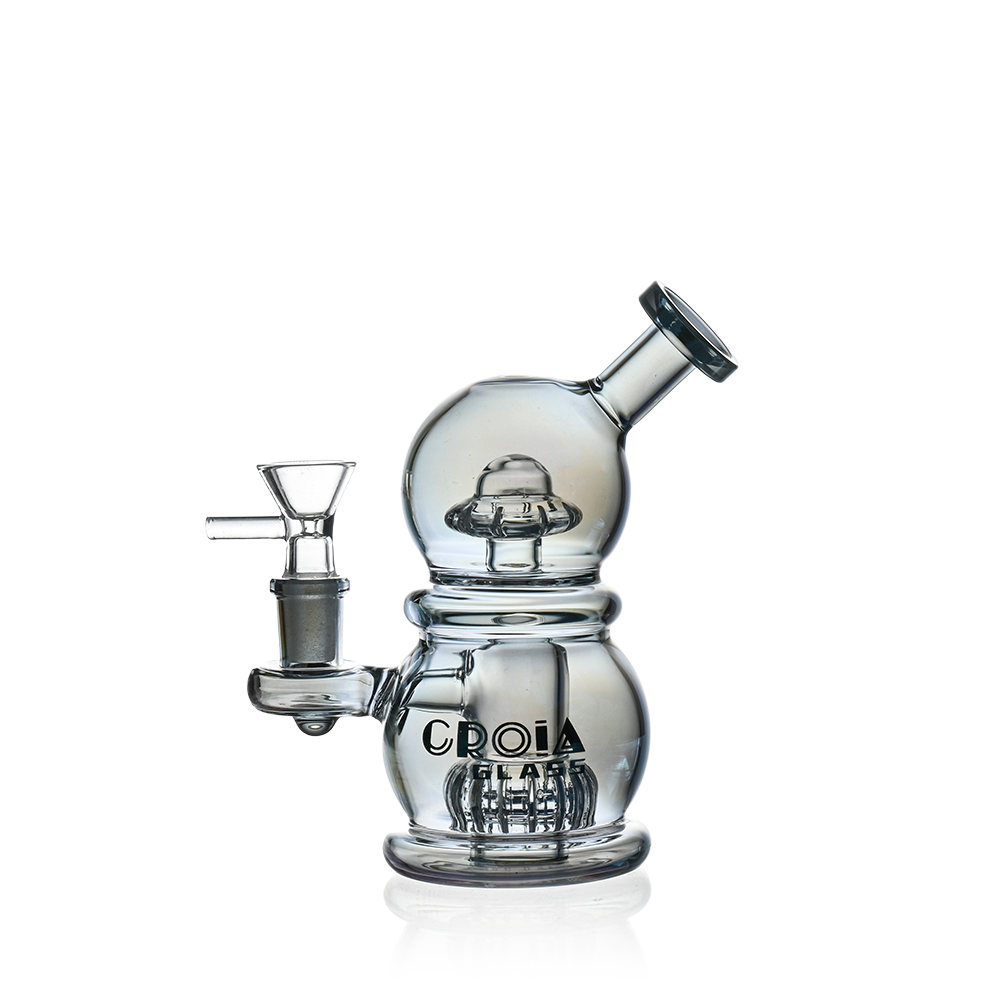 6" Mini Egg Dab Rig with Crown Perc | Croia Glass - Discreet Smoker