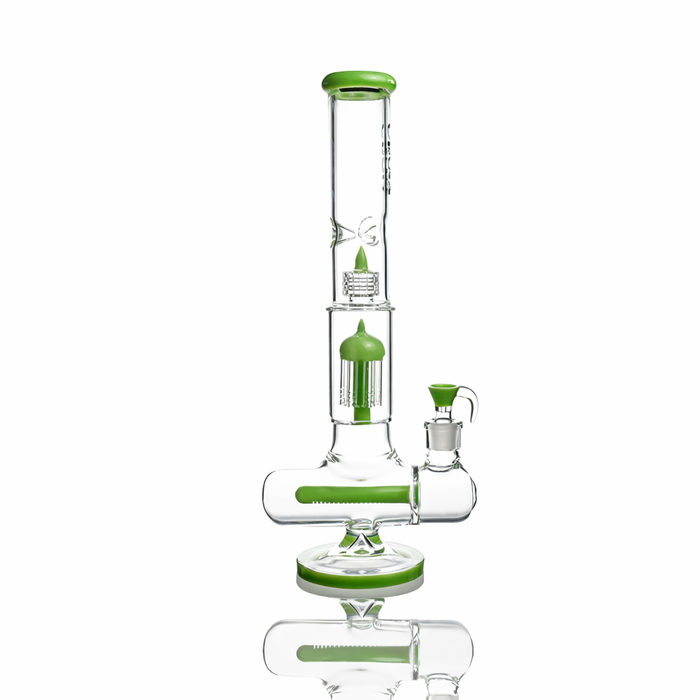 17" Triple Perc Scientific Glass Bong | Croia Glass, Jade Green