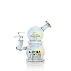 6" Mini Egg Dab Rig with Crown Perc | Croia Glass - Discreet Smoker