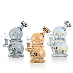 6" Mini Egg Dab Rig with Crown Perc | Croia Glass - Discreet Smoker