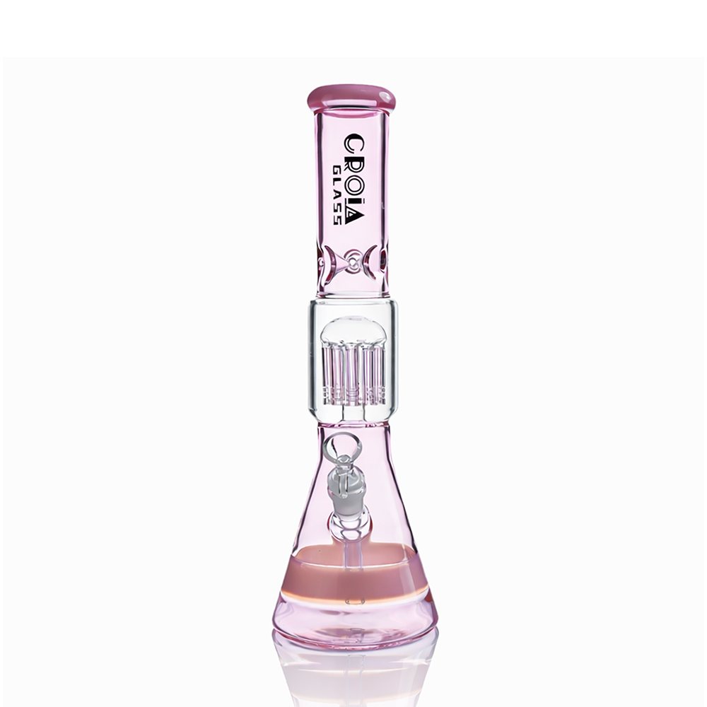 15" Beaker Bong with Tree Perc &amp; Ice Catcher | Croia Glass - Discreet Smoker