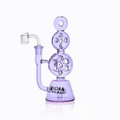 8" Triple Stack Swiss Perc Recycler Dab Rig | Croia Glass - Discreet Smoker