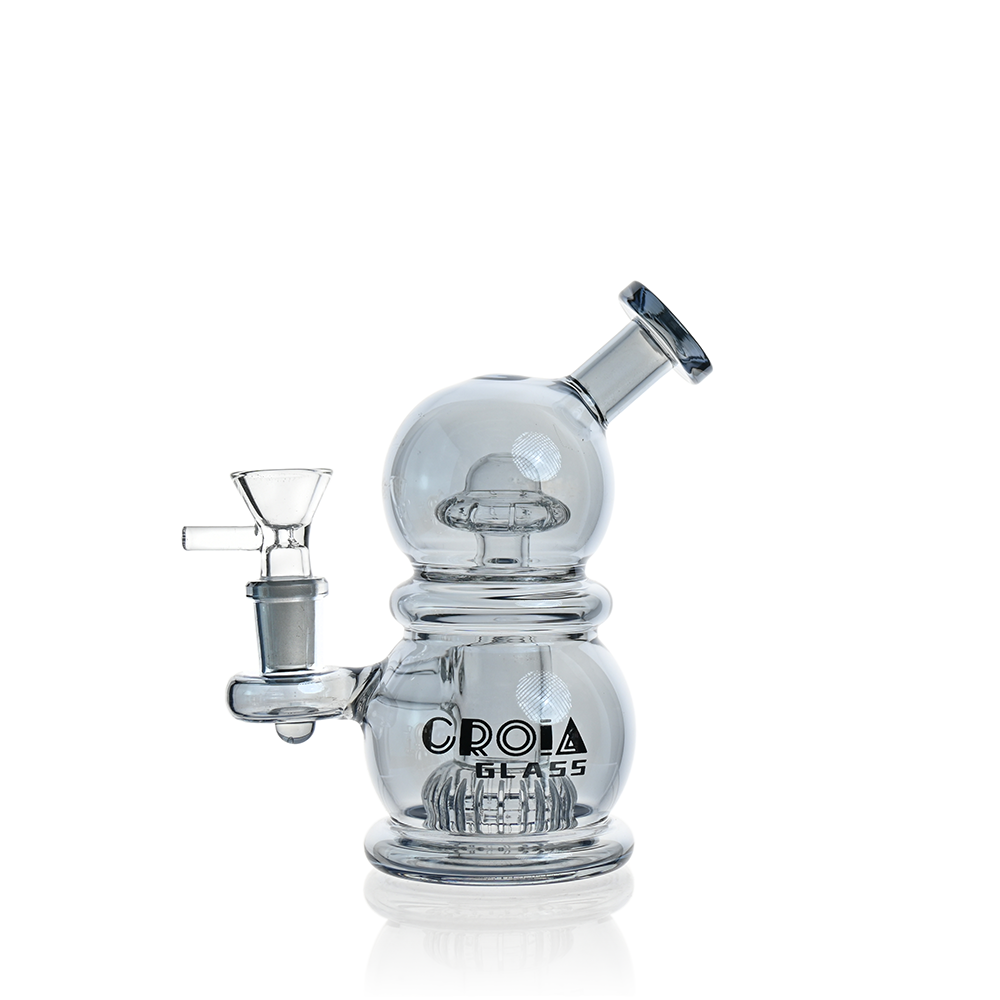 6" Mini Egg Dab Rig with Crown Perc | Croia Glass - Discreet Smoker