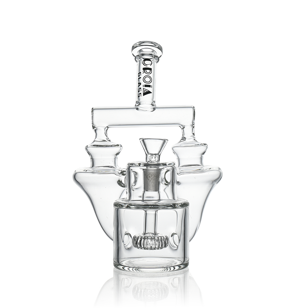 8" Twin Vortex Recycler Scientific Glass Water Pipe | Croia Glass - Discreet Smoker