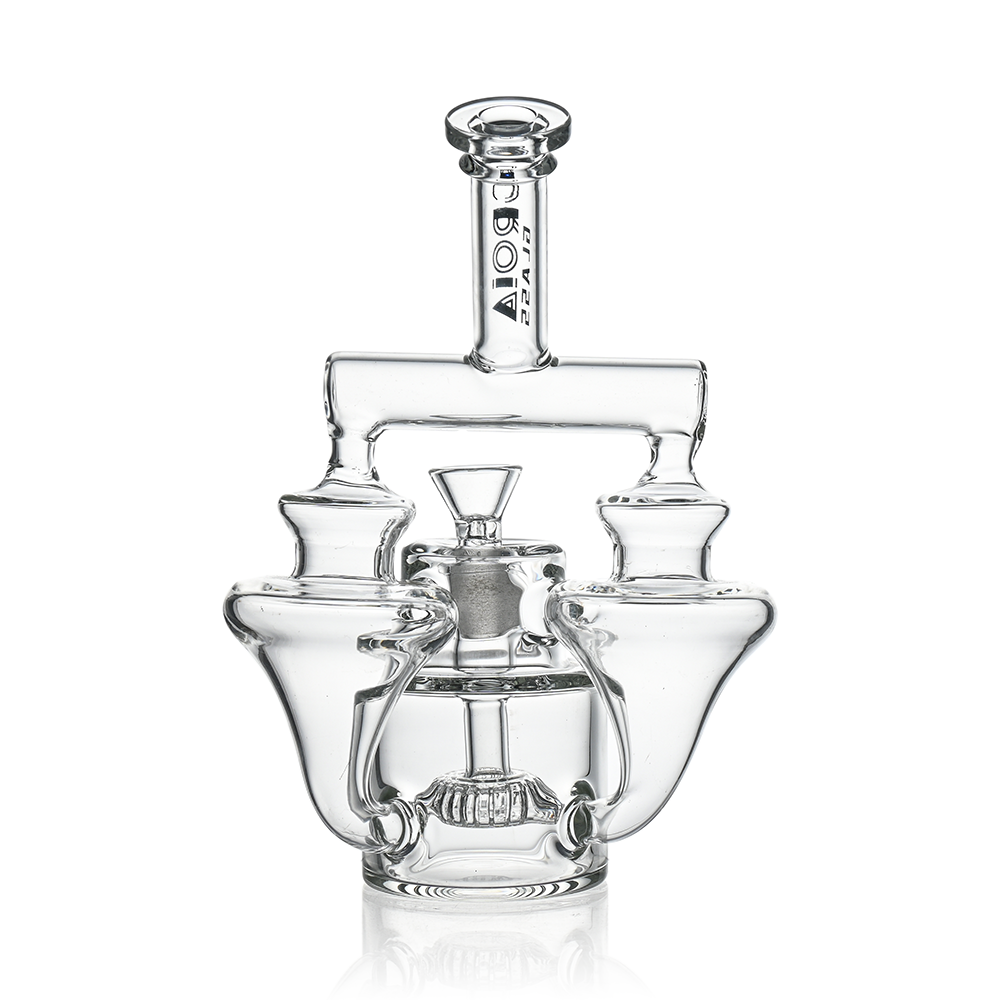 8" Twin Vortex Recycler Scientific Glass Water Pipe | Croia Glass - Discreet Smoker