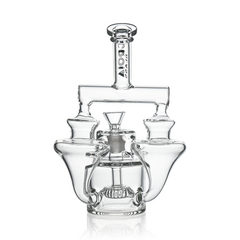 8" Twin Vortex Recycler Scientific Glass Water Pipe | Croia Glass - Discreet Smoker