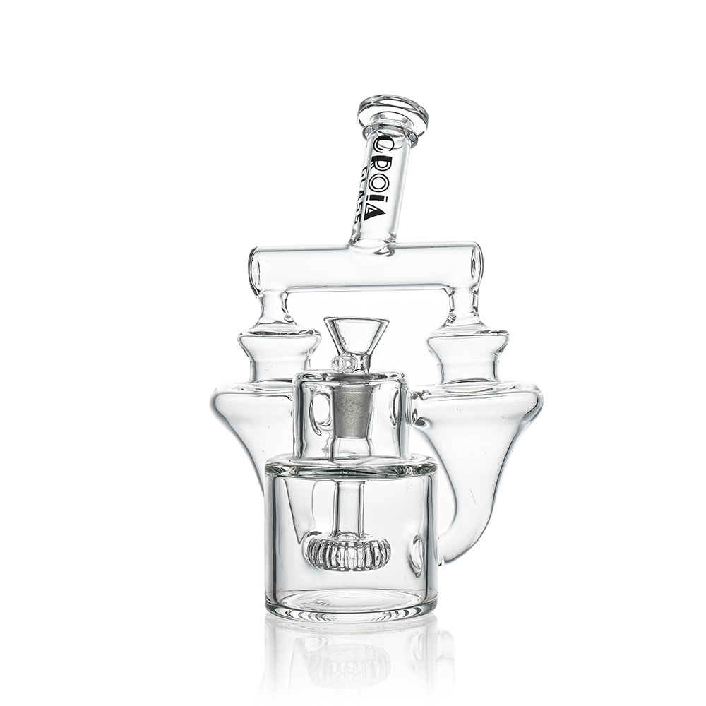 8" Twin Vortex Recycler Scientific Glass Water Pipe | Croia Glass - Discreet Smoker