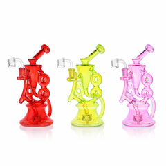 10" Symmetrical Quad-Donut Klein Recycler Dab Rig | Croia Glass - Discreet Smoker