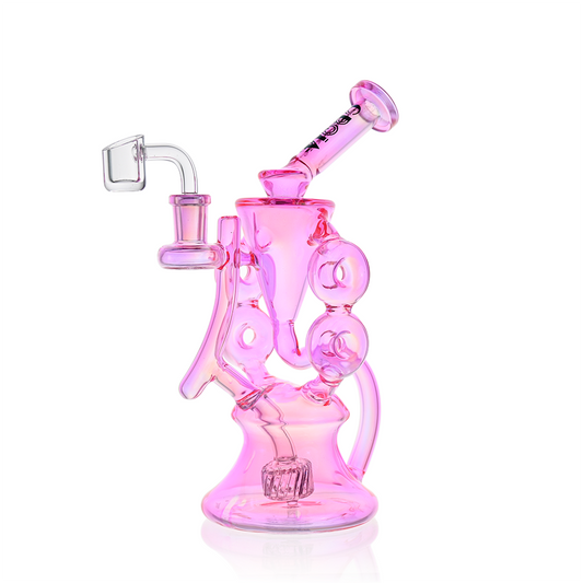 10" Symmetrical Quad-Donut Klein Recycler Dab Rig | Croia Glass - Discreet Smoker
