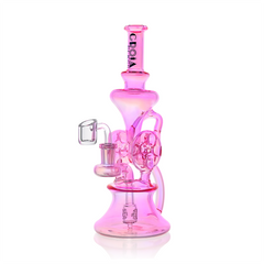 10" Dual Swiss Perc Klein Recycler Dab Rig | Croia Glass - Discreet Smoker