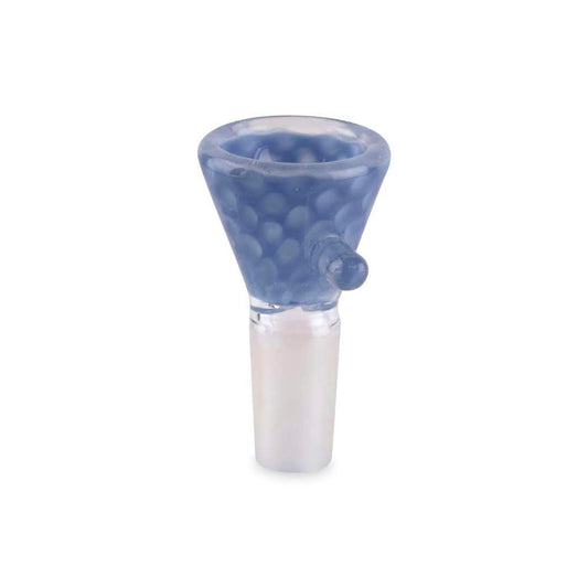 Custom Glass 14mm Blue Slyme Honeycomb Funnel Shape Flower Bowl - Discreet Smoker