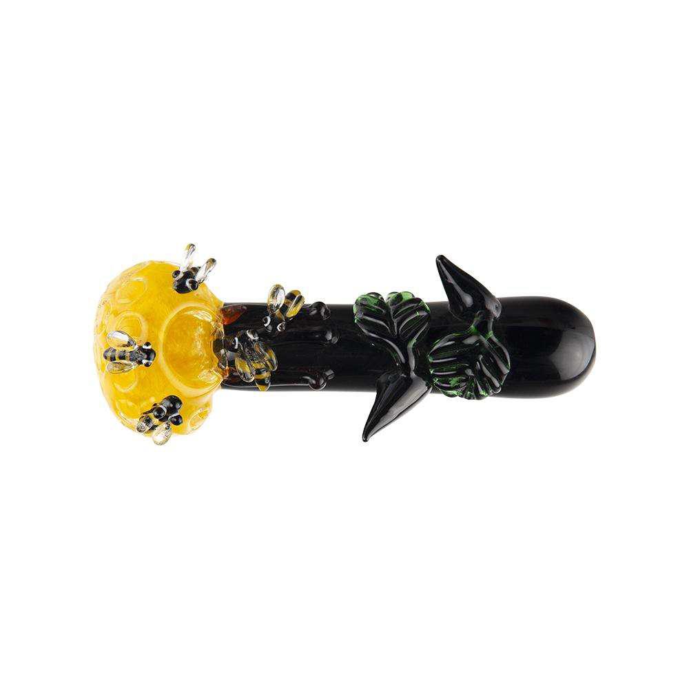 Custom Glass Hand Pipe - 5" - Beehive - Discreet Smoker
