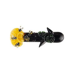Custom Glass Hand Pipe - 5" - Beehive - Discreet Smoker