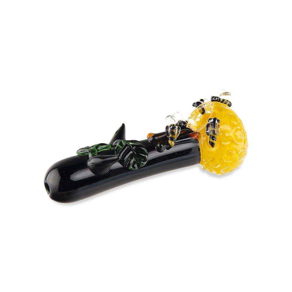 Custom Glass Hand Pipe - 5" - Beehive - Discreet Smoker