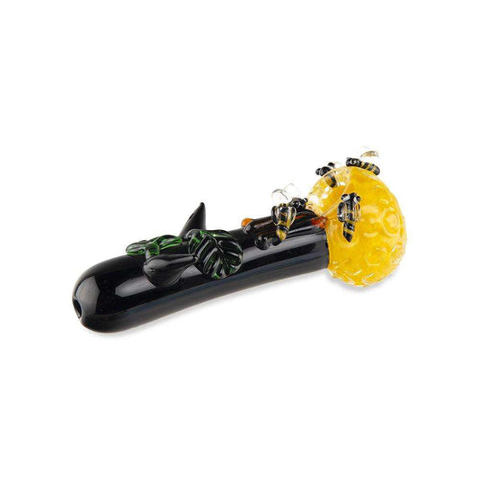 Custom Glass Hand Pipe - 5" - Beehive - Discreet Smoker