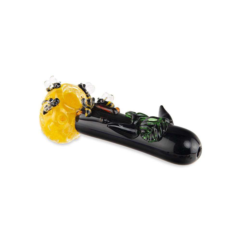 Custom Glass Hand Pipe - 5" - Beehive - Discreet Smoker