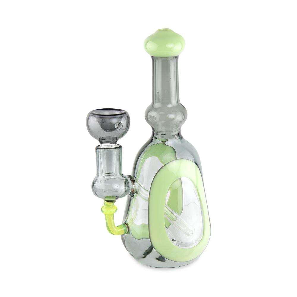 Custom Glass Rig - 6" - Slyme - Discreet Smoker