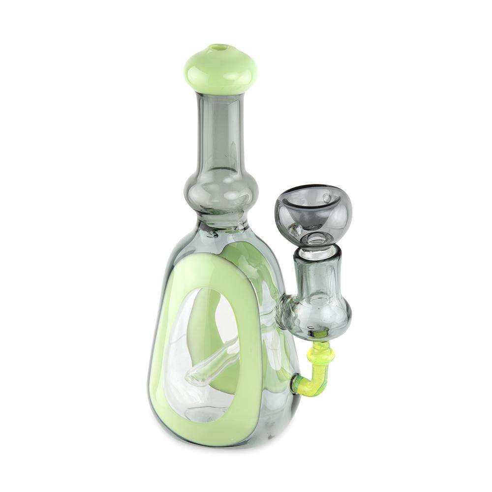 Custom Glass Rig - 6" - Slyme - Discreet Smoker