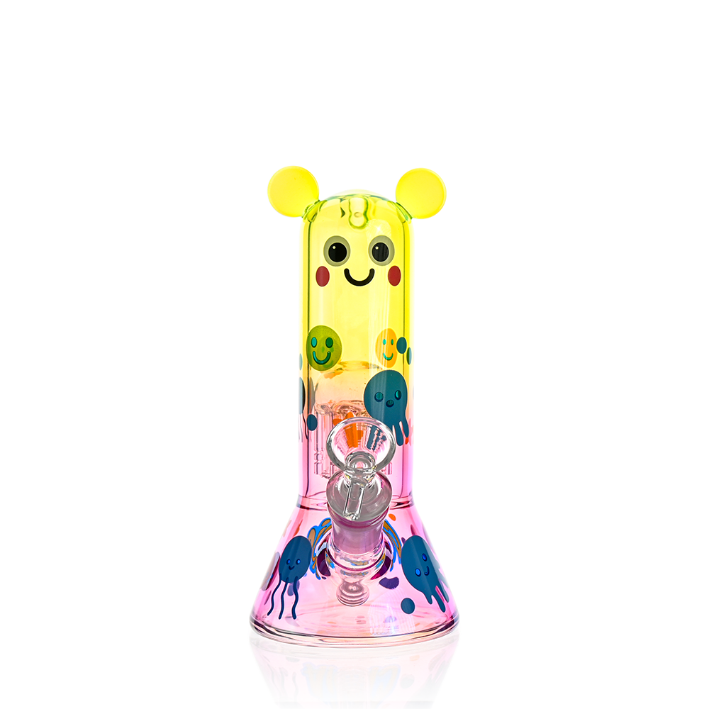 Cute Character Beaker Bong with Jellyfish Design | Croia Glass - Discreet Smoker
