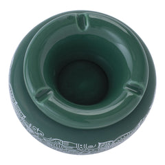 Fujima Moroccan Ceramic Ashtray - Green Floral / 5" - Discreet Smoker
