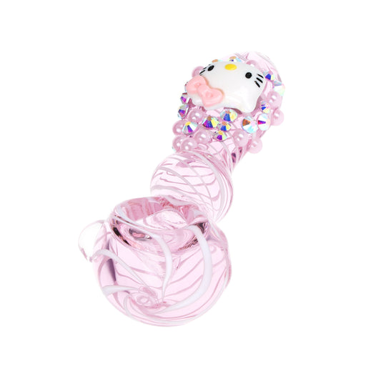 Hello Kitty Glass Spoon Pipe - 4" - Discreet Smoker