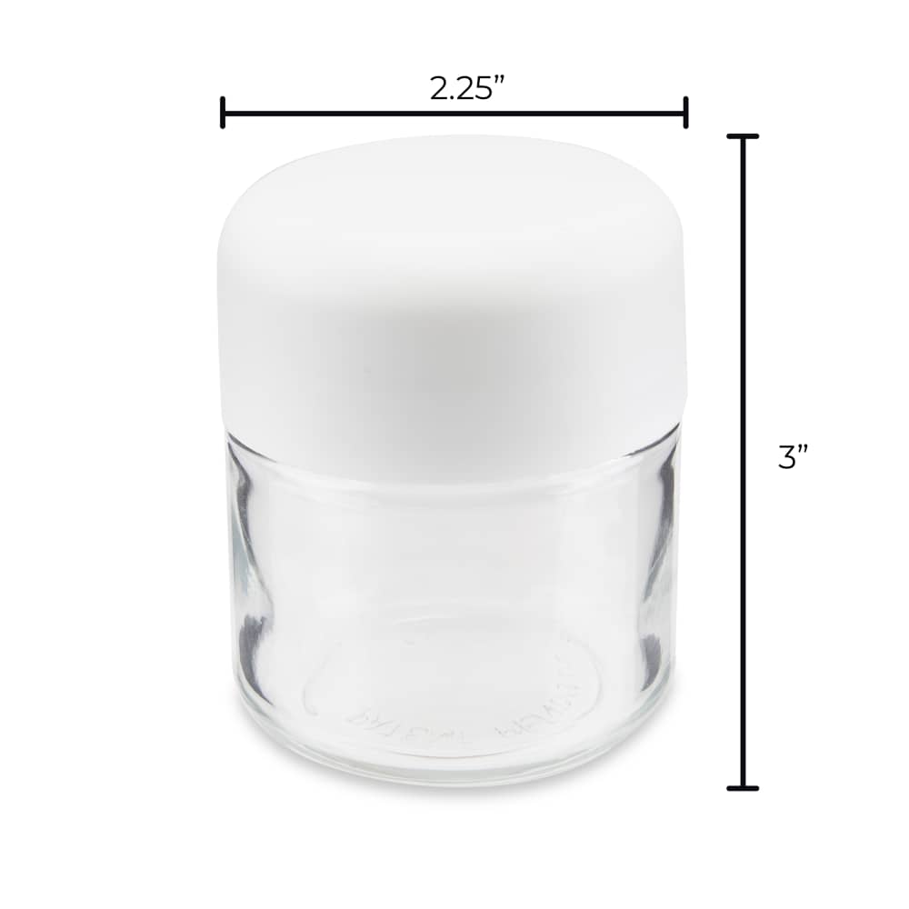 3oz Child Resistant Glass Jar and Cap 160ct Bulk - Discreet Smoker