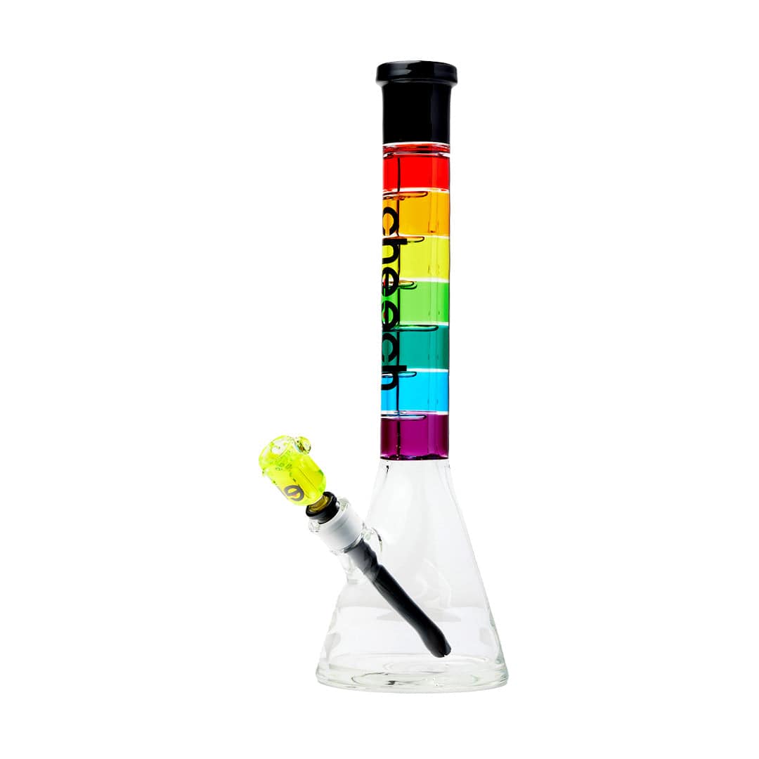 Cheech Glass 18" Rainbow Glycerin Water Pipe - Discreet Smoker