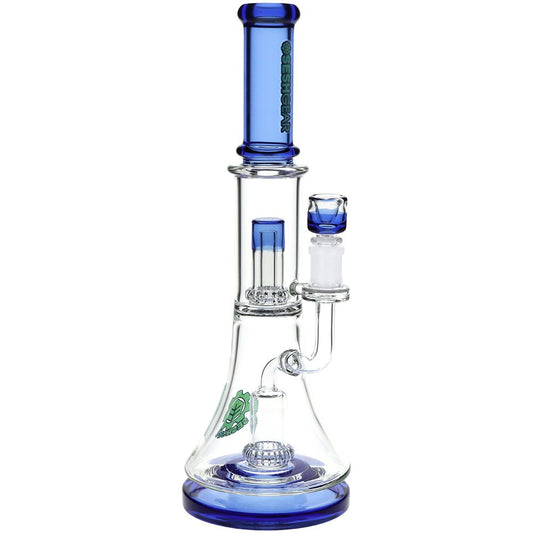 SeshGear Double Showerhead Perc Glass Water Pipe - 13" / 14mm F - Discreet Smoker