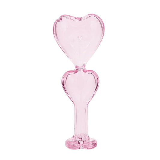 Double Love Glass Hand Pipe - 5.5" - Discreet Smoker
