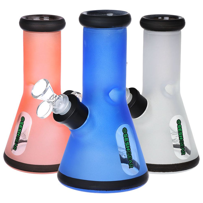 SeshGear Glass Beaker Water Pipe Smokers' Kit | 8" | 14mm F, Blue