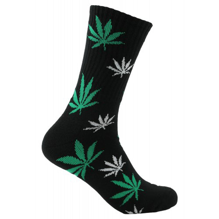 Mad Toro Socks | All Over Hemp Leaf, Mad Toro Black Green