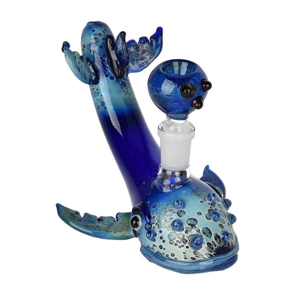 Whale of the Depths Glass Water Pipe - 6.75" / 14mm F - Discreet Smoker