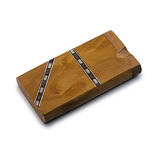 Handmade Wooden Unparallel Dugout w/ One Hitter - Discreet Smoker