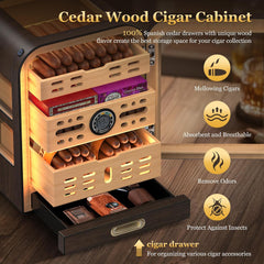 Cigar Cabinet & Cigar Box Lighter Set