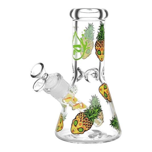 Pulsar Pinealien Design Series Glass Beaker Water Pipe - 8" / 14mm F - Discreet Smoker