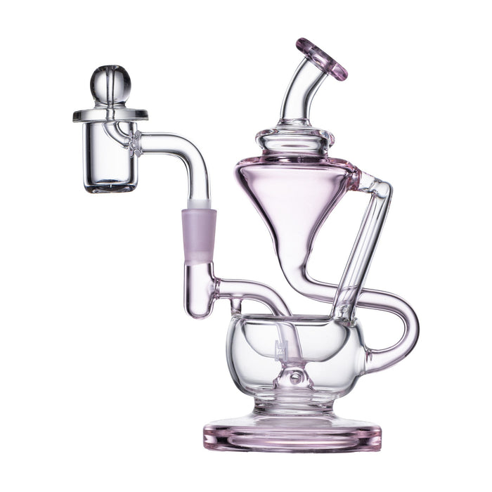 Human Grade 5" Recycler 1A, Clear with Pink Accent