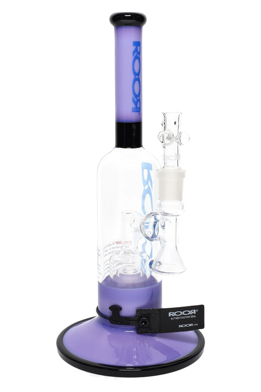 ROOR Tech Multicolor Stemless Straight Tube Bong – Barrel Perc – 12″ - Discreet Smoker