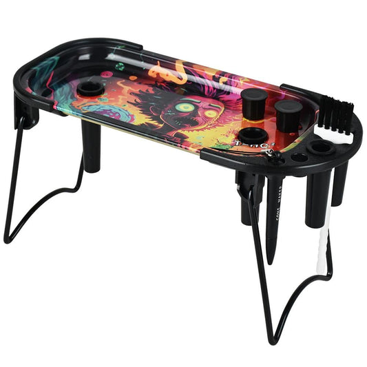 Elevated Metal Rolling Tray & Cone Loader Kit - Trippy World / 9.25"x 4.2" - Discreet Smoker