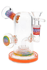 Reverse Stemless Glass Mini Bong “Ripple Swirl” – Showerhead Perc – 5″ - Discreet Smoker