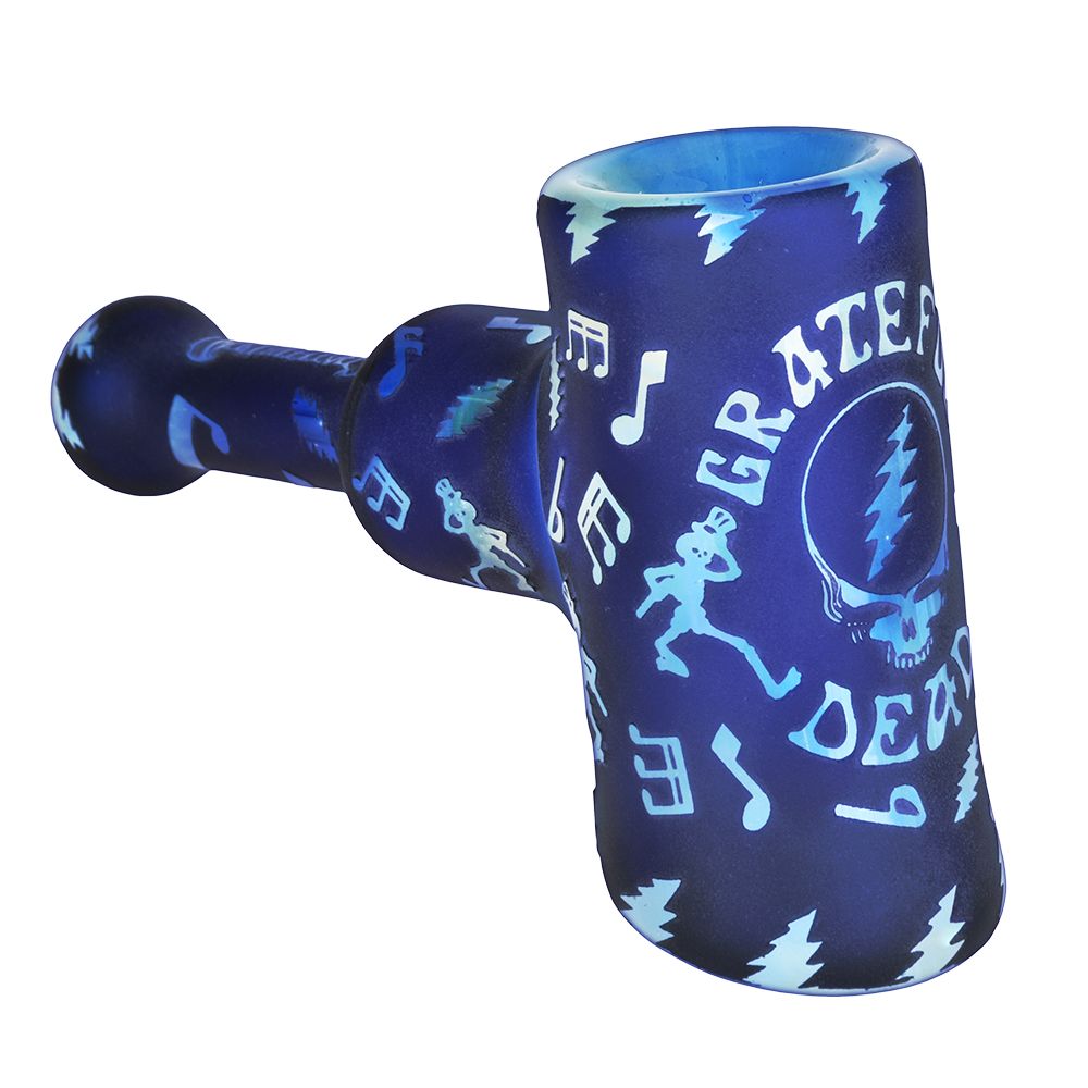 Grateful Dead x Pulsar Ethereal Music Etched Glass Hammer Bubbler - 5" - Discreet Smoker
