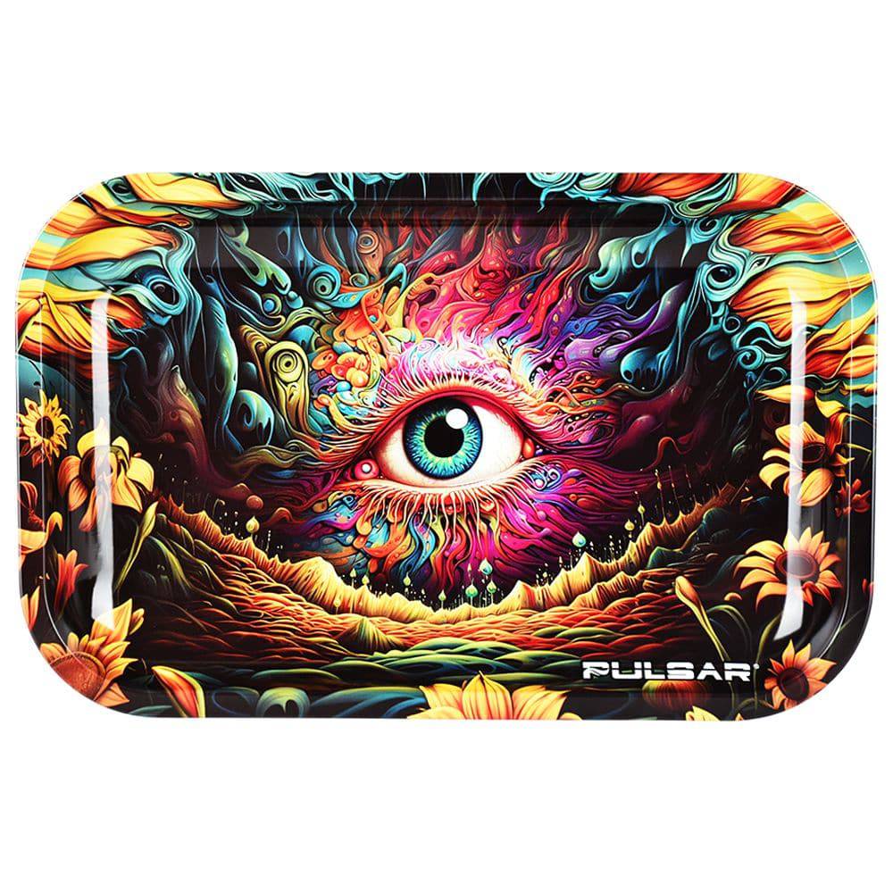 Pulsar Metal Rolling Tray - Sunflower Of The Mind / 11"x7" - Discreet Smoker