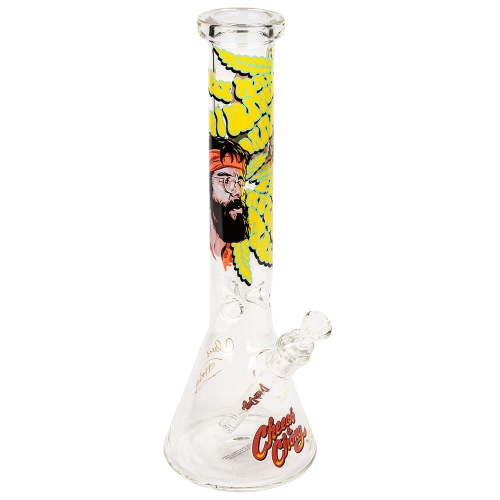 Cheech & Chong Glass Parked Beaker Bong - 15" / 14mm F - Discreet Smoker