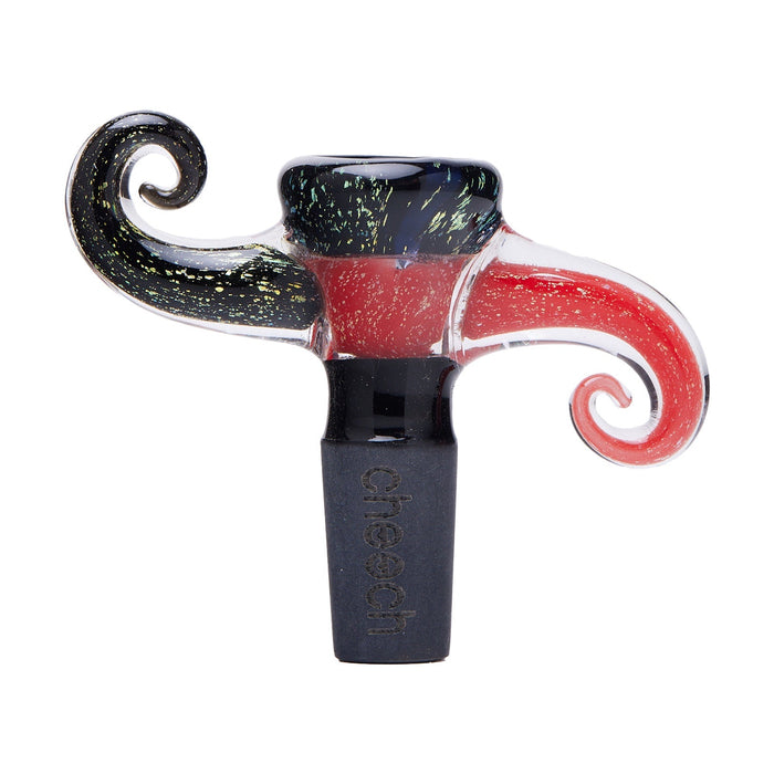 Cheech Glass 2" 14mm Dichro Horns Up and Down, Red