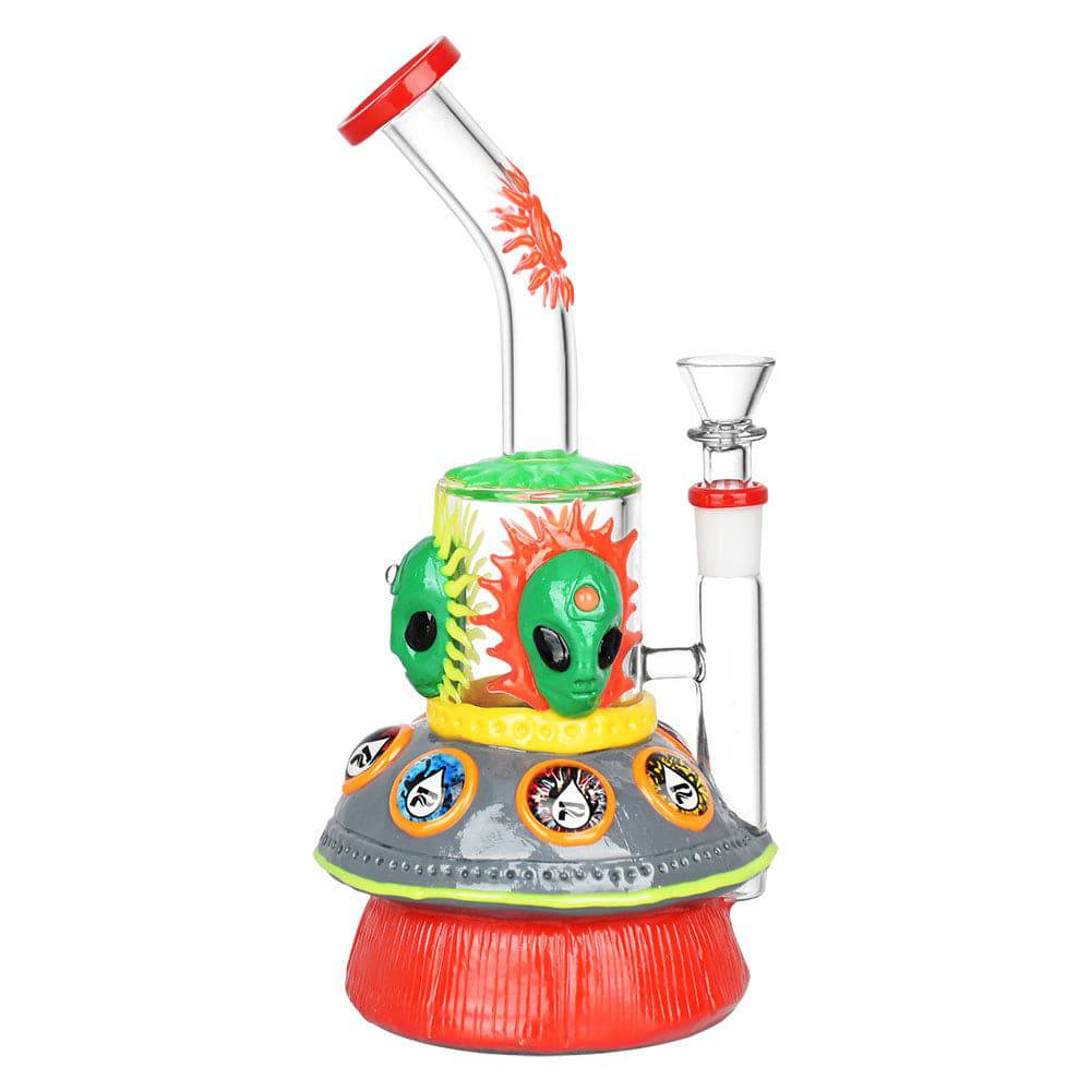 Pulsar Alien Spaceship Water Pipe - 9.5"/14mm F - Discreet Smoker